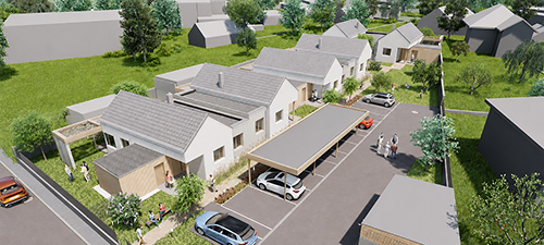 SeniorenBungalows Breitenbrunn Visualisierung Vogelperspektive klein